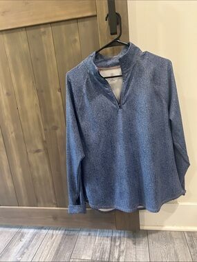 Ideology Heathered Navy Quarter-Zip Long Sleeve Pullover